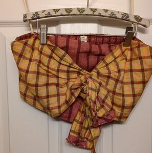 Free People Plaid Crop Top - Red and Yellow